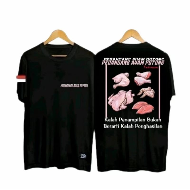 KAOS PEDAGANG AYAM POTONG MOTIF KOTAK