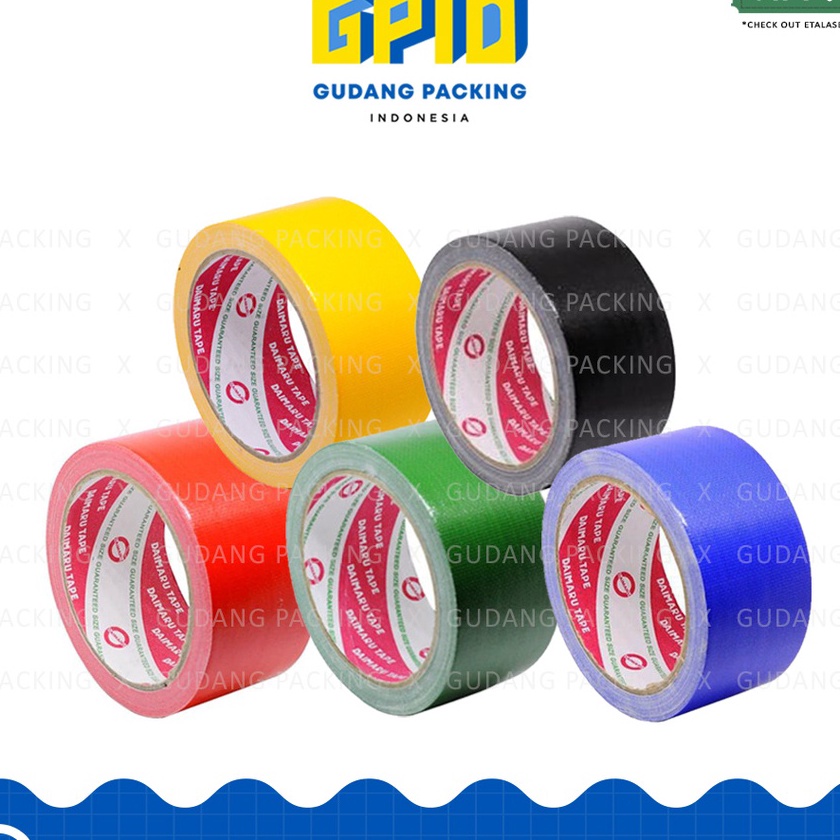 

Terkini DAIMARU Lakban Kain Cloth Tape Hitam Warna 2 inch 48mm x 12 m