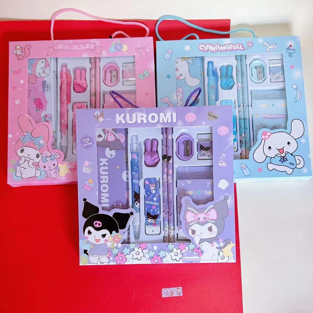 

Set Alat Tulis Sanrio 9 In 1 - Alat Tulis Sanrio Kuromi/melody - Cinnamoroll
