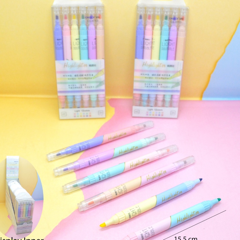 

KF7 hhlhter chosch pastel 6 pena 12 warna dual tip kode cs 753