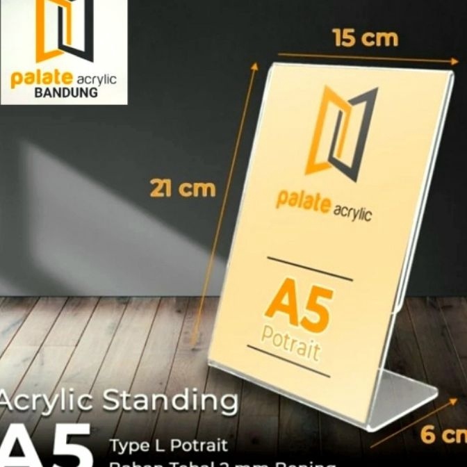 

HJ6 AKRILIK TENT CARD A5L PORTRAIT ACRYLIC TENT HOLDER A5 tebal 2mm