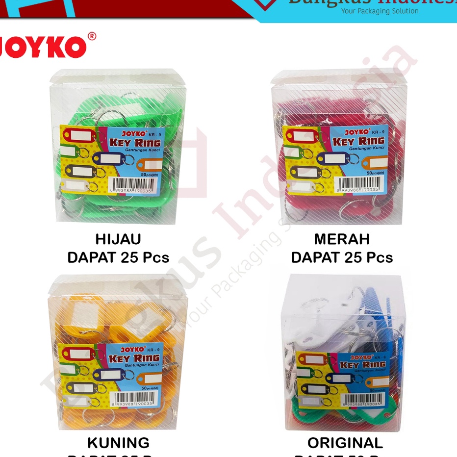 

HJ6 Gantungan Kunci Label Nama Joyko Key Ring Warna KR9