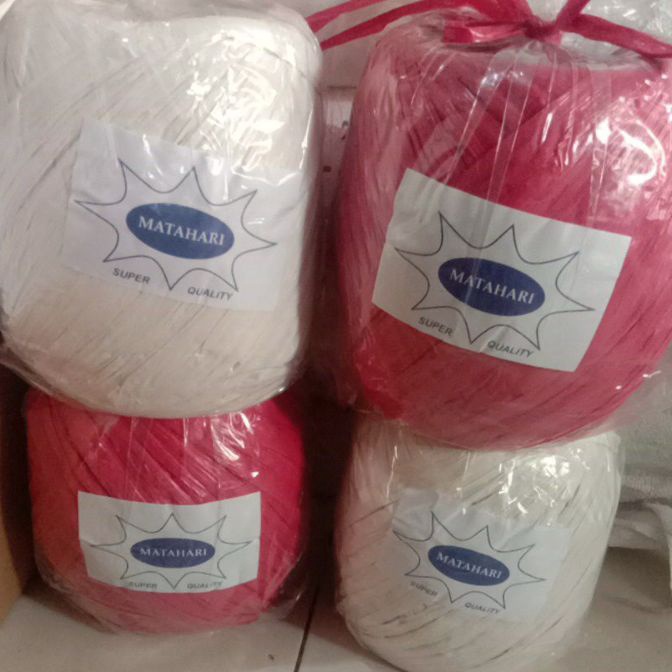 

Premium Tali Rafia PUTIH MERAH Tali Plastik PutihMerah Warna