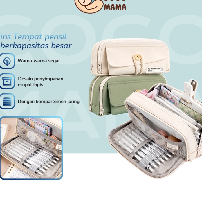 

Potongan COCO MAMA Pencil Case Large Capacity Pencil Bag Pouch Holder Box for Girls Office Student Stationery Organizer School Supplies kotak pensil tempat pensil tepak pensil kotak pencil case pensil