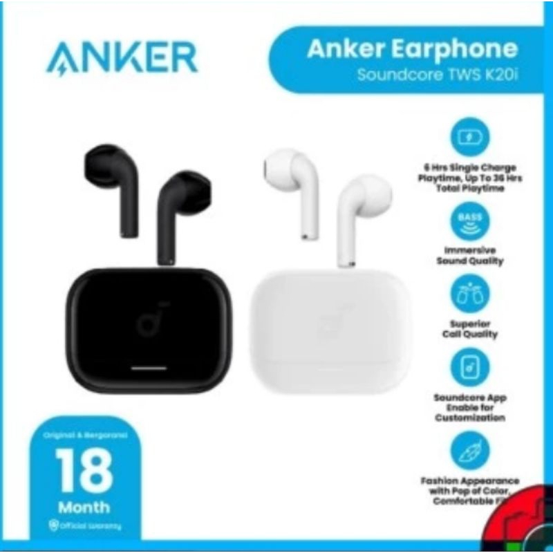 TWS Anker K20i A3994 Soundcore Wireless Bluetooth earphone Earbuds headset