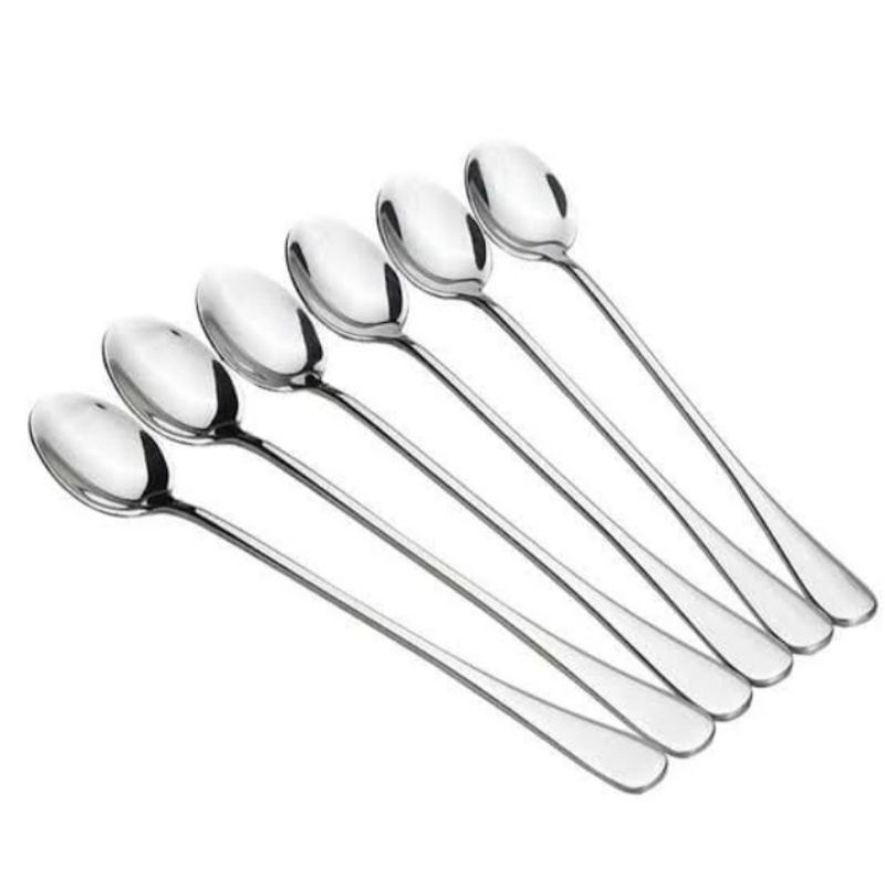 Sendok Teh Panjang Stainless Tebal 6pcs