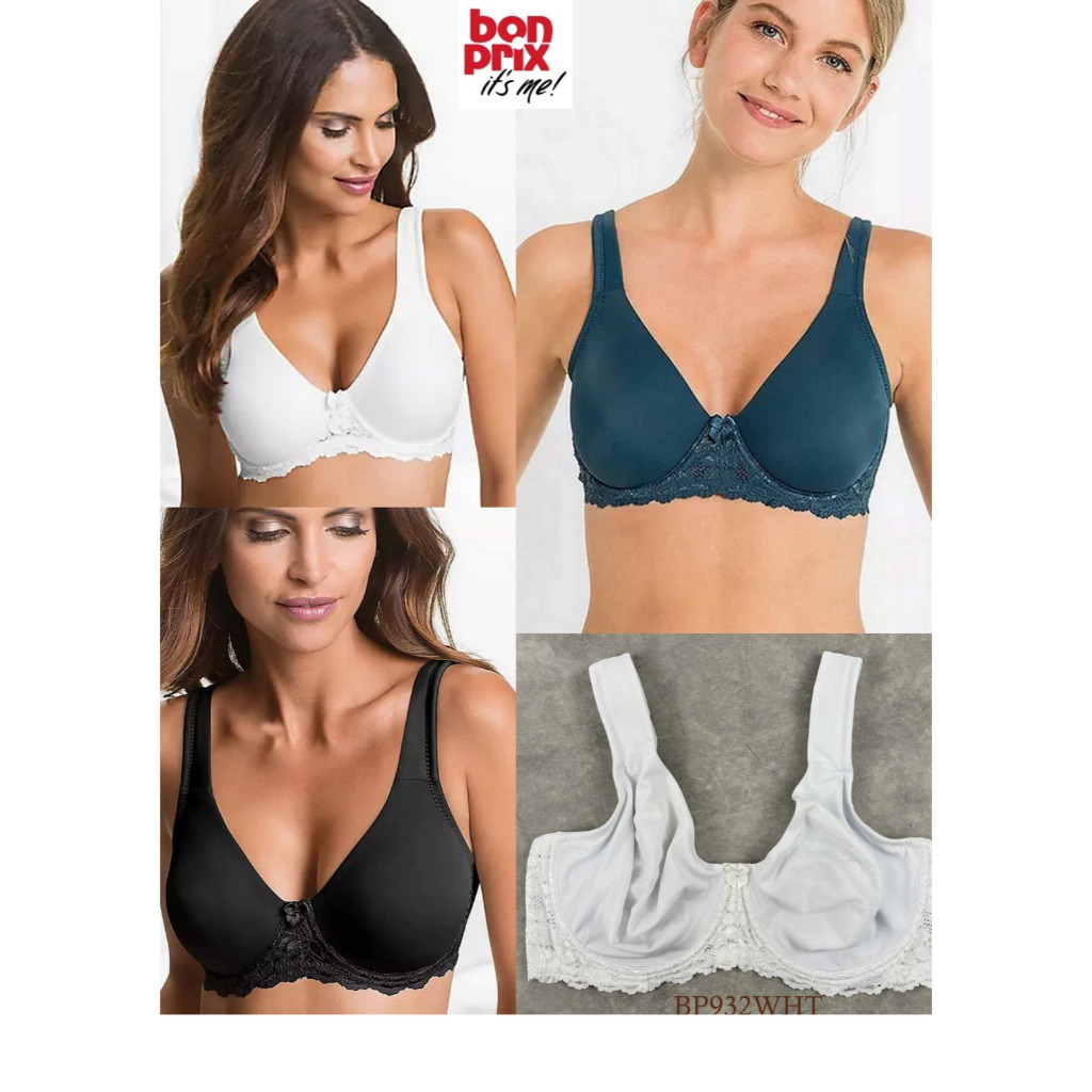 Bra Wanita Kawat Jumbo Full Cup Tanpa Busa BONPRIX Mix Hias Lace Premium 40DD s/d 48E Beha Big SIze 