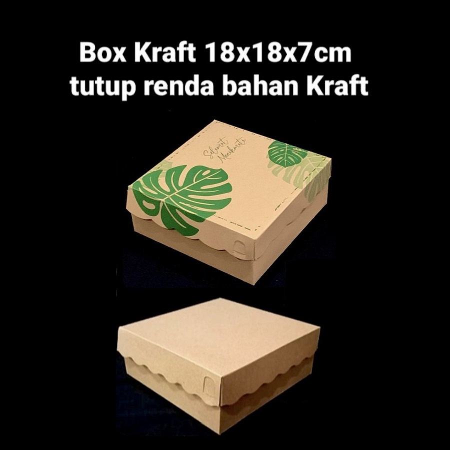 

( 20 pcs ) Kardus Snack Oleh Oleh Kotak Box Renda Non Laminasi 18x18x7 cm Kemasan Kue Pie