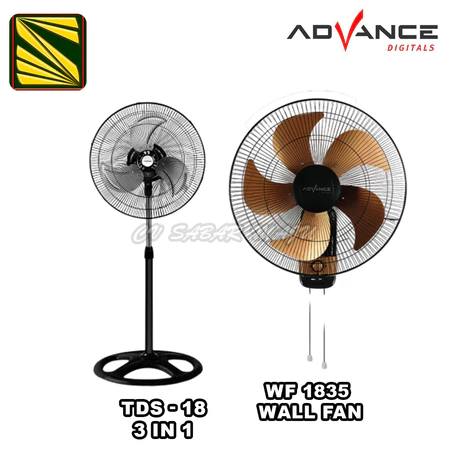 Advance 18 inci Kipas Angin dinding WF 1835 baling 5 stainless kipas angin Tornado fan Swing / kipas