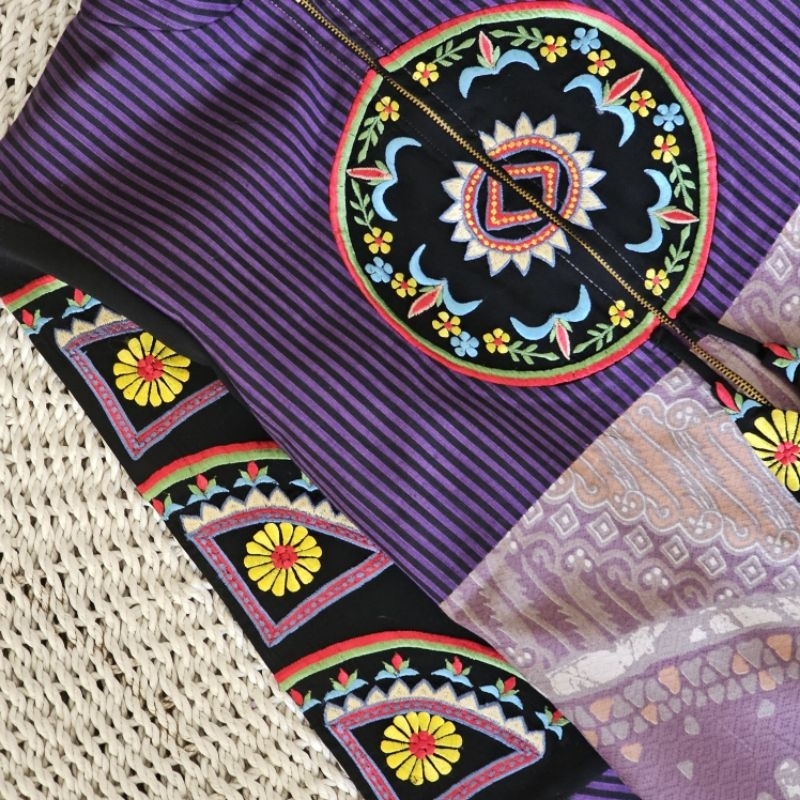 Atasan Batik Bordir Premium-Sangrani Blouse Warna Ungu Lilac Mix