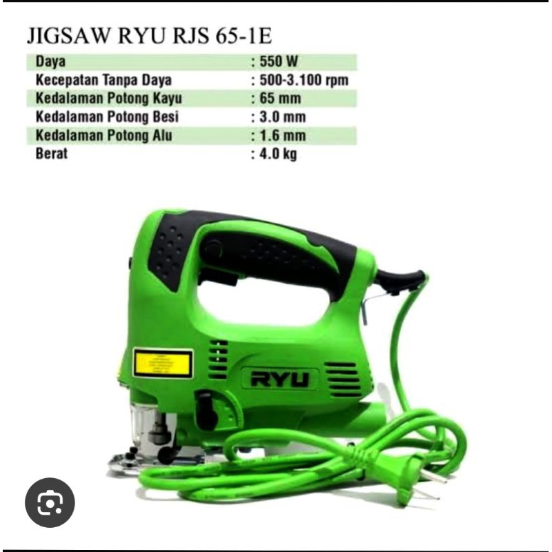MESIN JIGSAW RYU BARANG DIJAMIN ORIGINAL BERGARANSI (RJS65-1E)