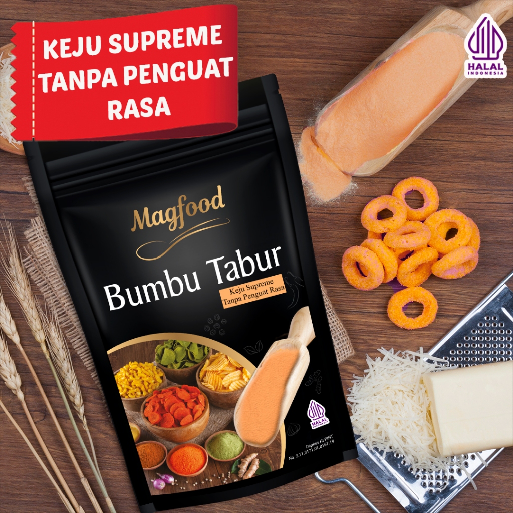 

Magfood Bumbu Tabur Rasa Keju Supreme Tanpa Penguat Rasa [100g / 500g / 1kg]