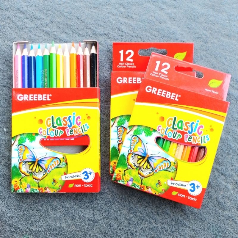 

Pensil Warna Colored Pencils Greebel 3012 12 Warna Pendek ( Set ) [ Original ]