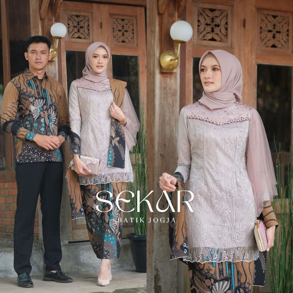 NEW - ADA JUMBO / SET KEBAYA VEKA LYDIA BAJU KEBAYA WISUDA BROKAT MODEL TERBARU BROKAT KOMBINASI TIL