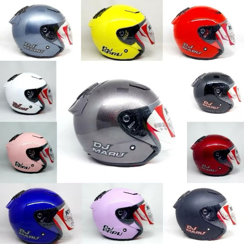 HELM KYT DJ MARU SOLID ORIGINAL KYT HELM HALF FACE PRIA/WANITA STANDAR SNI/DOT