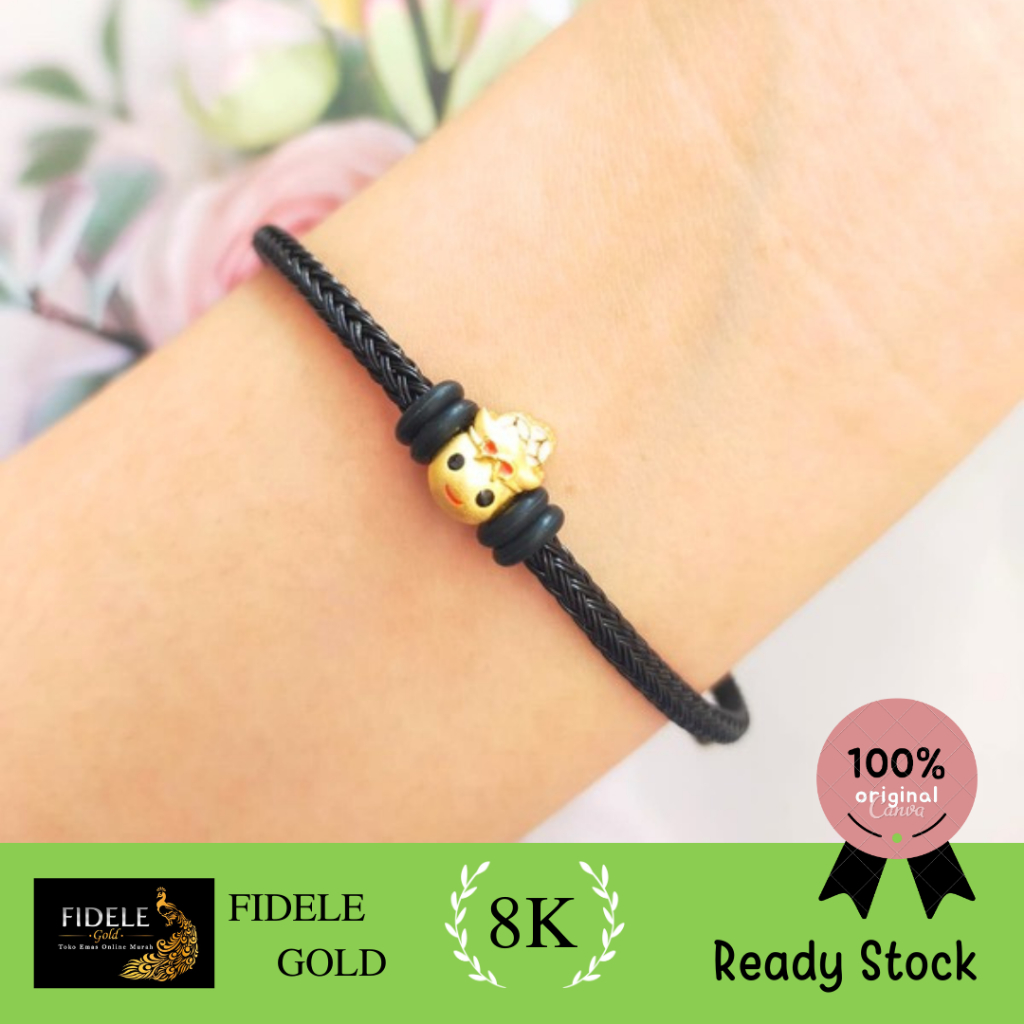 Gelang tali charm boneka simple ringan toko emas surabaya