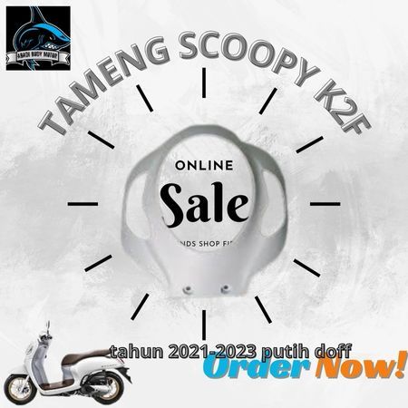 Cover FRONT TOP body kap PANEL Tameng Lampu Depan Scoopy new K2F 2021 2022 2023 putih doff