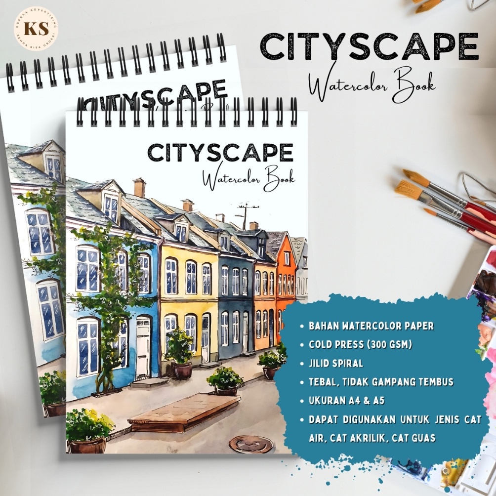 

KODE M18S WATERCOLOR BOOK TEMA CITYSCAPE COLD PRESS 3GSM Buku Sketsa Mewarnai Dewasa Remaja Ukuran A4 A5
