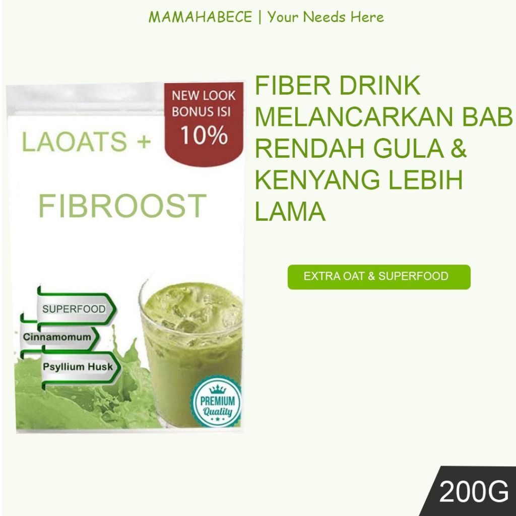 

Fiber Drink Pelangsing Badan Penurun Berat Badan Minuman Fiber Diet Penurun Berat Badan Meal Replacememt Makanan Diet Rendah Kalori Laoats (200G)