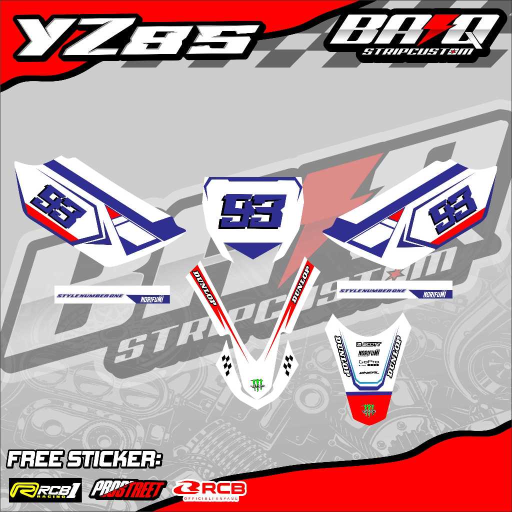 STICKER STRIPING YAMAHA YZ85 - STICKER STRIPING YAMAHA YZ85 VARIASI RACING 03