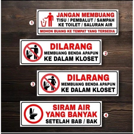 

stiker DILARANG KLOSET / TOILET 7,5x23cm. sign Rambu k3