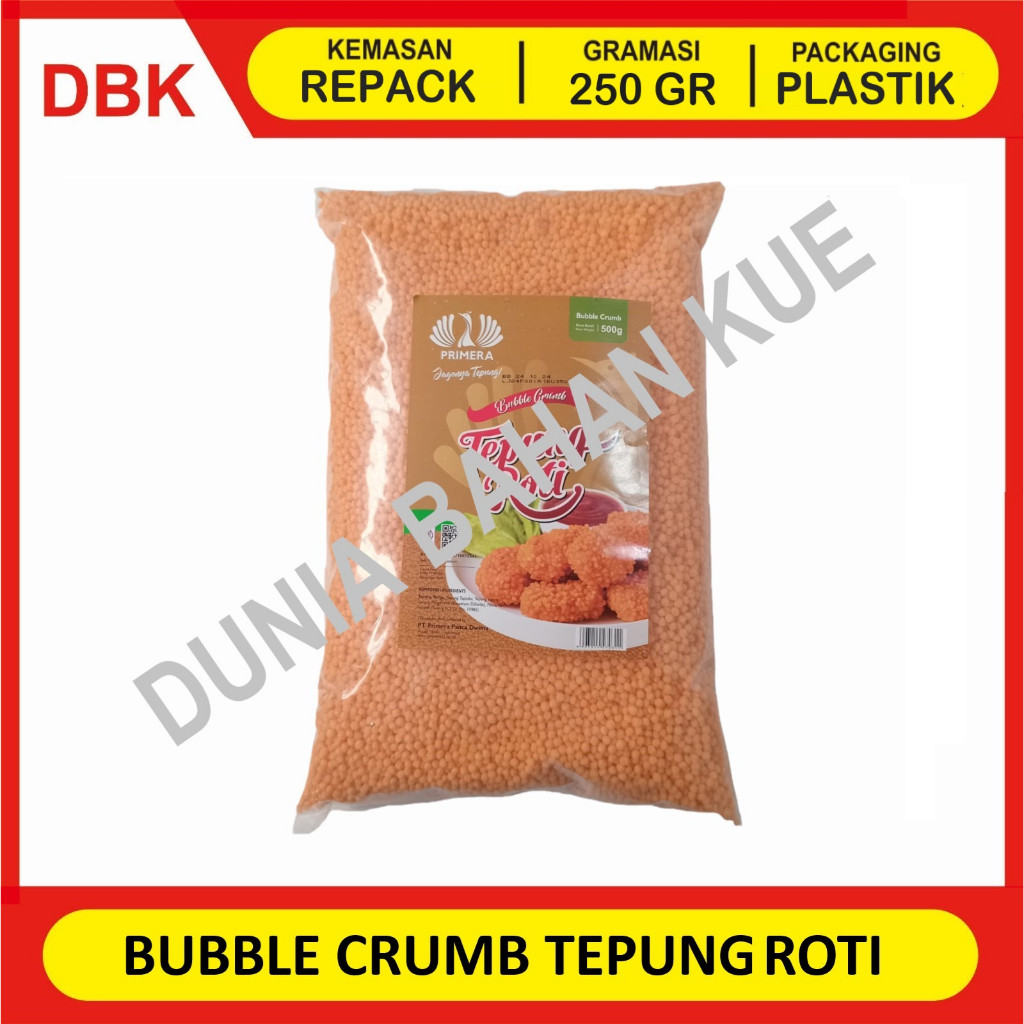 

PRIMERA BUBBLE CRUMB ORANGE TEPUNG ROTI / BUBBLE CRUMB NUGGET - REPACK 250 GR