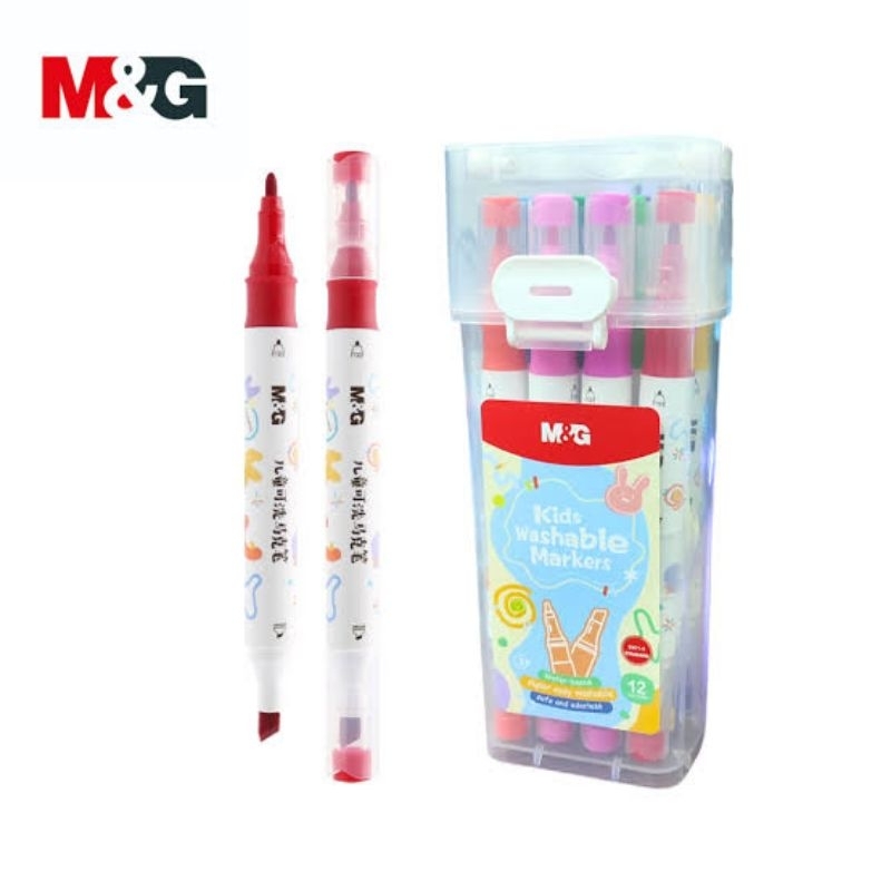 

SPIDOL WARNA 12 COLOR M&G EASY WASHABLE MARKER PEN 12 WARNA MUDAH DICUCI APMT3411