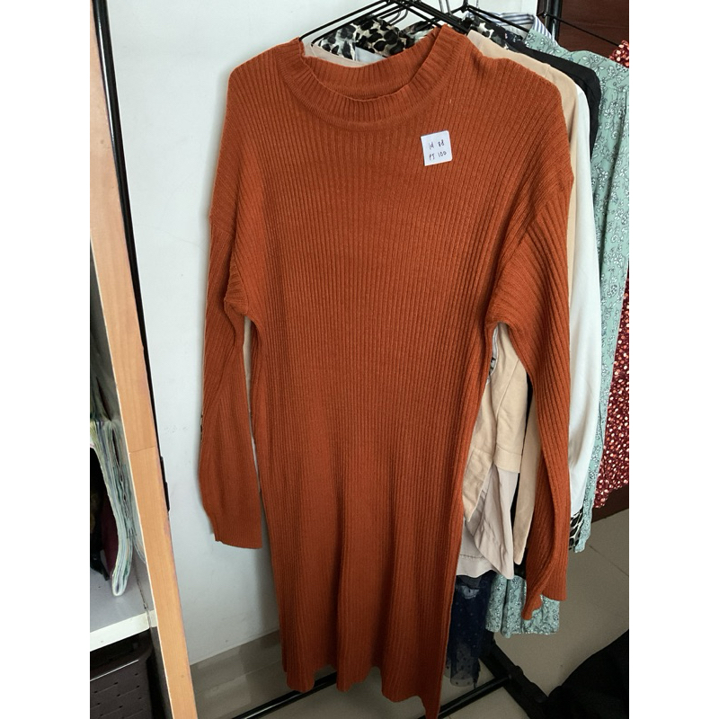 preloved tunik knit terracota