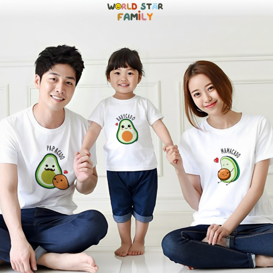 WSF Kaos Couple Keluarga Avocado  Kaos Couple Keluarga  Lucu Kaos Pasangan Kaos Keluarga Baju Keluar