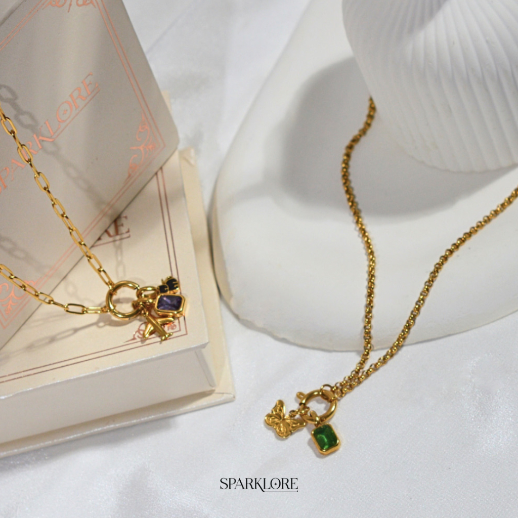 Sparklore Luna Gold Necklace DIY Charm Chain Custom Gold Plated 18k - Kalung Luna Kustom DIY