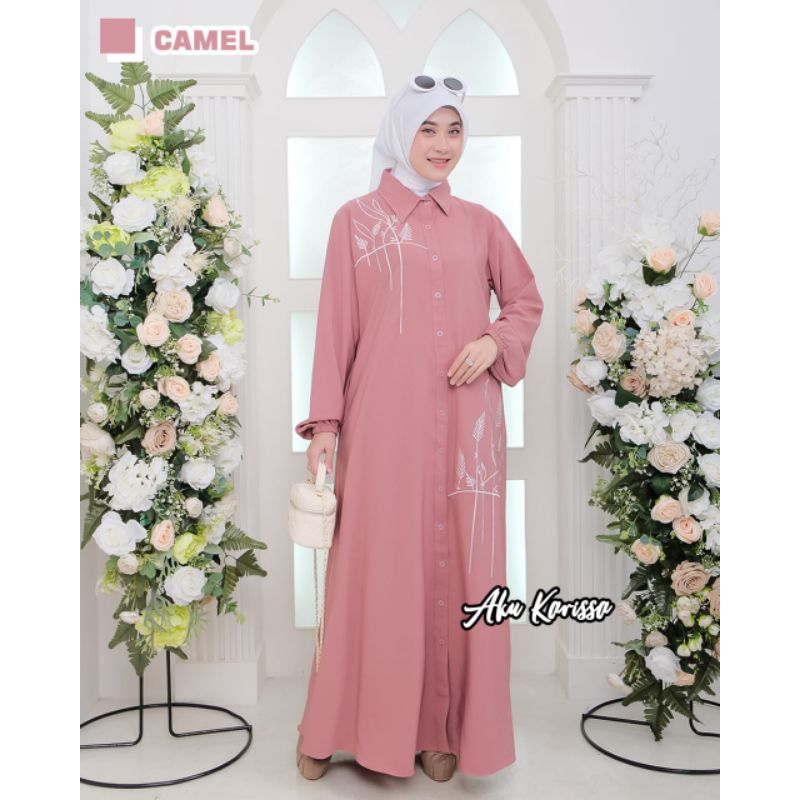 REVINA DRESS by AKU KARISSA / GAMIS REVINA / GAMIS BORDIR / GAMIS YORA STRECH / GAMIS MOTIF / GAMIS 