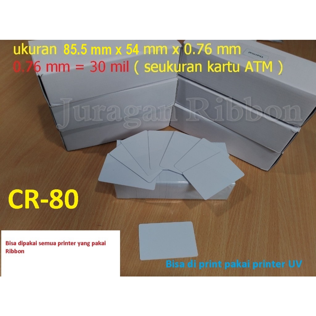 

Pvc thermal ID Card untk printer thermal atau print UV paket (50 PCS)