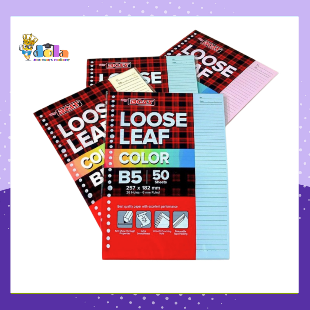 

Loose leaf B5 50 garis warna-warna / Loose leaf garis warna-warna / Loose leaf B5 garis warna-warna / Isi Binder warna - warni