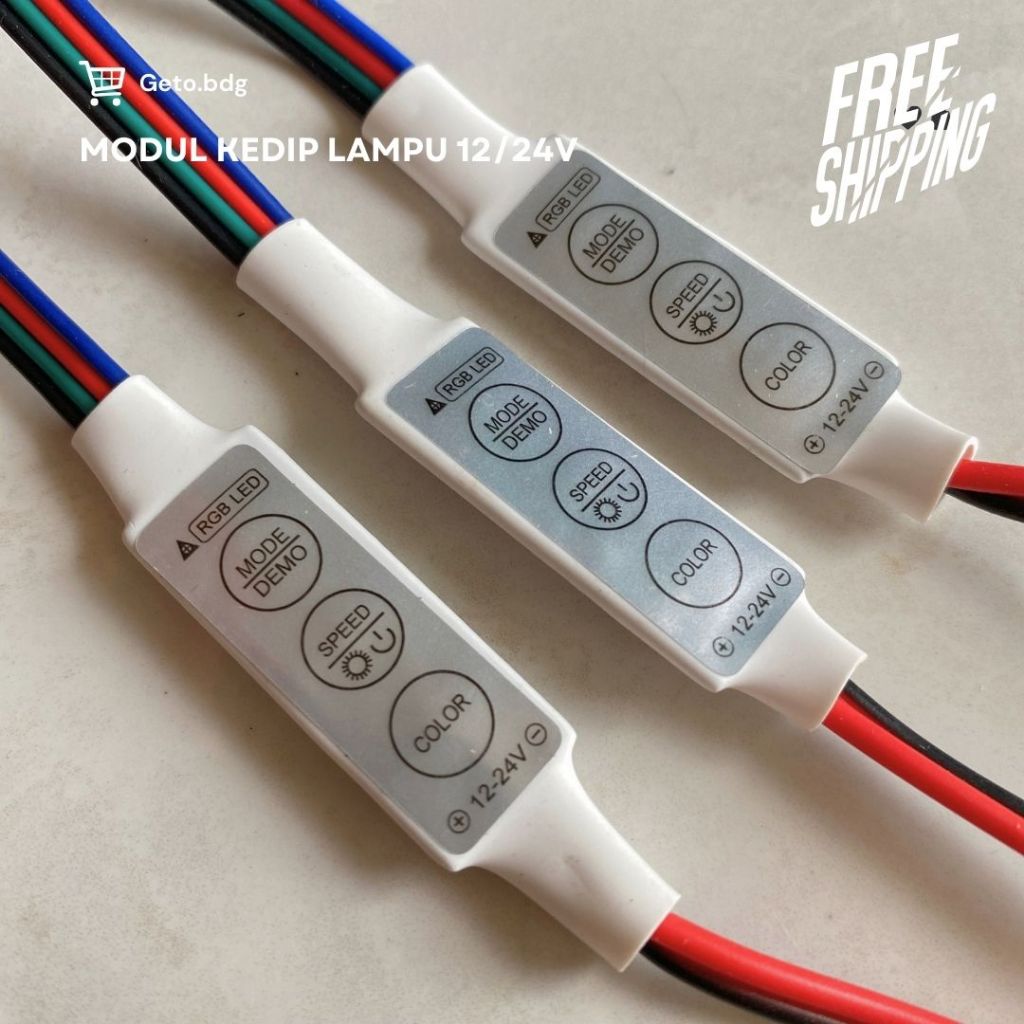 MODUL CONTROLLER RGB 12V / 24V GERAK RGB LED STRIP LAMPU MOTOR/MOBIL [COD]