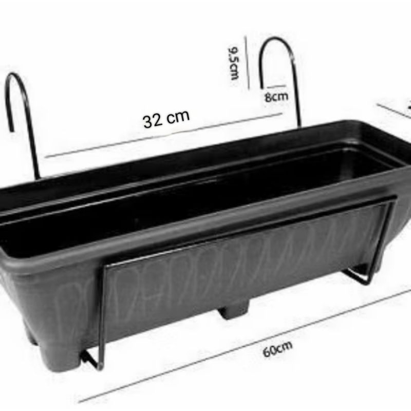 Gantungan Besi Pot Panjang Pagar / Balkon