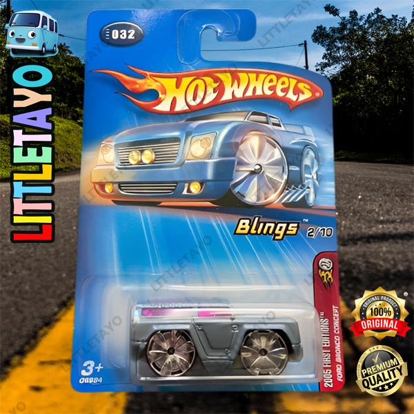 Hot Wheels Blings Ford Bronco Concept 2005 First Edition Blue Card Jeep Off Road Original