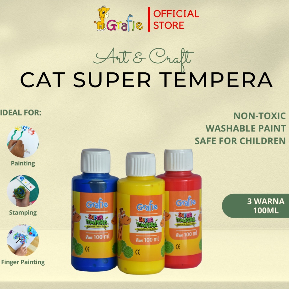 

KODE W58C GRAFIE Cat Finger Painting Anak Washable Poster Paint 3 Color 1ml