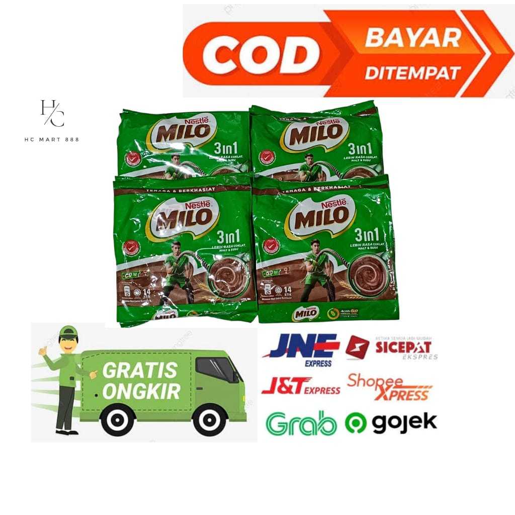 

Milo Sachet Isi 14 Stik Pek x 33gr Asli Malay Halal milo 3in1 coklat Nestle milo 1pax isi(14 sachet)milo malaysia malay EXP 31 OKT 2025