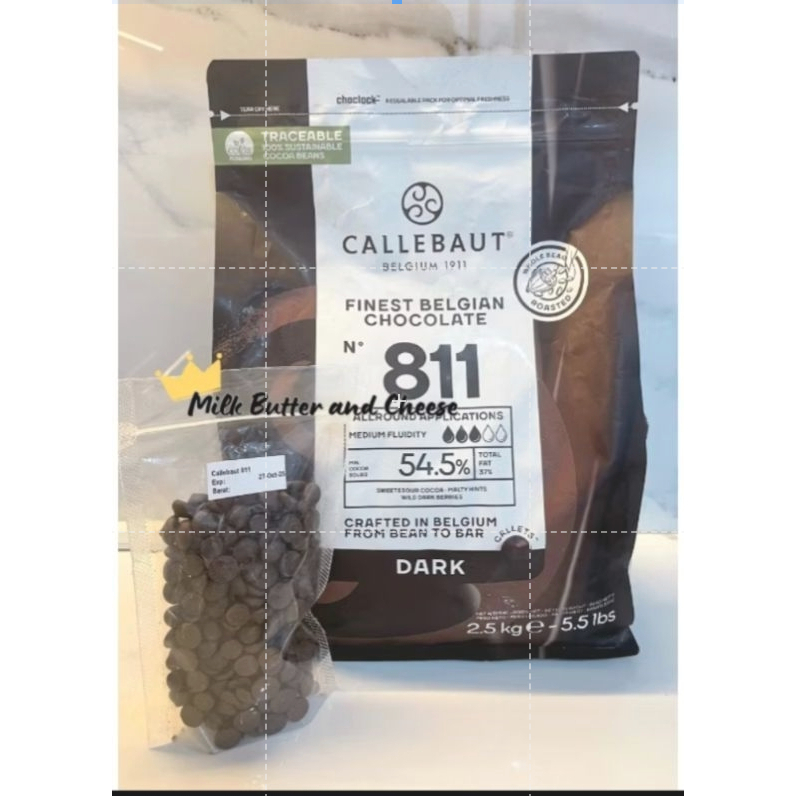 

Callebaut 811 Dark Chocolate 10 kg 54.5% Callets for Baking Original pack