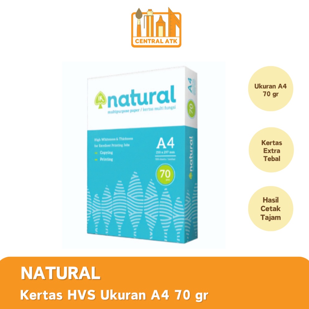 

KODE Q57Q KERTAS HVS PRINT FOTOCOPY NATURAL A4 7 GRAM 1 RIM