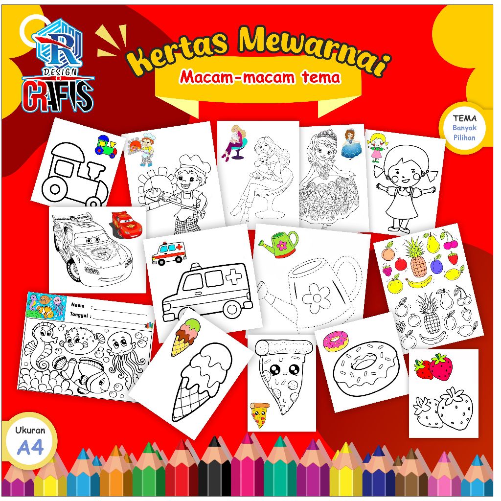 

KERTAS MEWARNAI ANAK - Berikut Contoh Warna