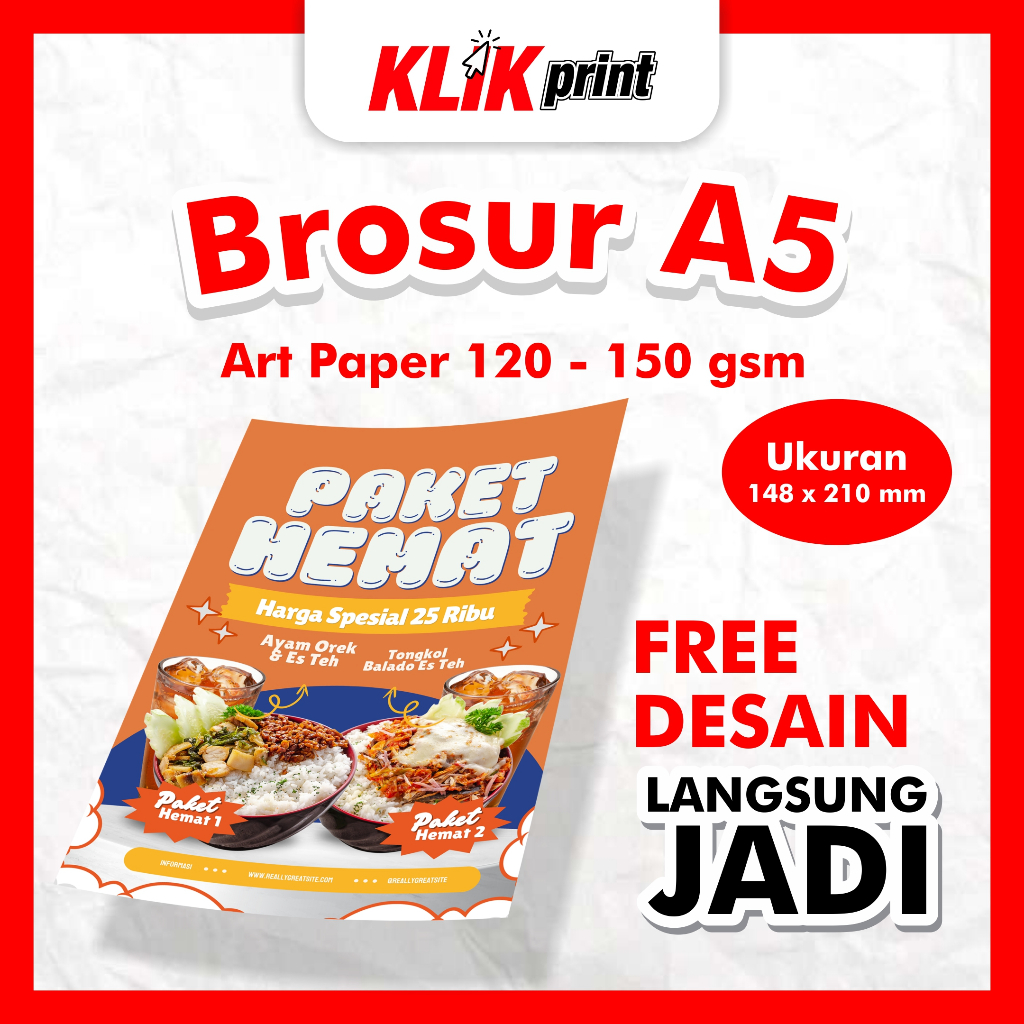 

Print Brosur A5 | Cetak Brosur A5 MURAH | 1 Sisi / 2 Sisi