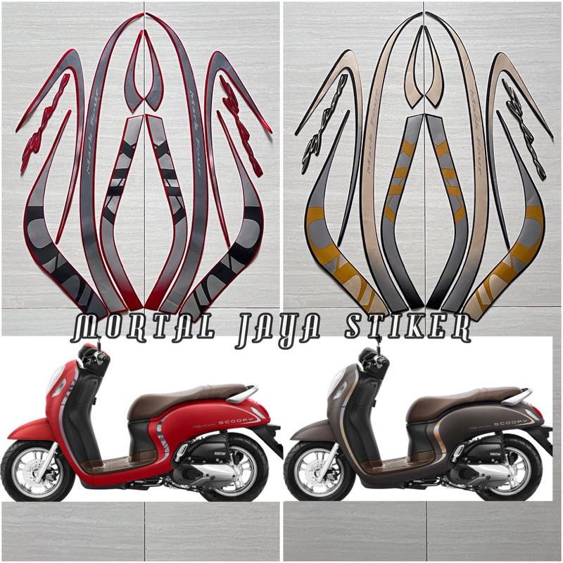 STIKER STRIPING LIS LES BODY MOTOR SCOOPY STYLISH 2020 2021