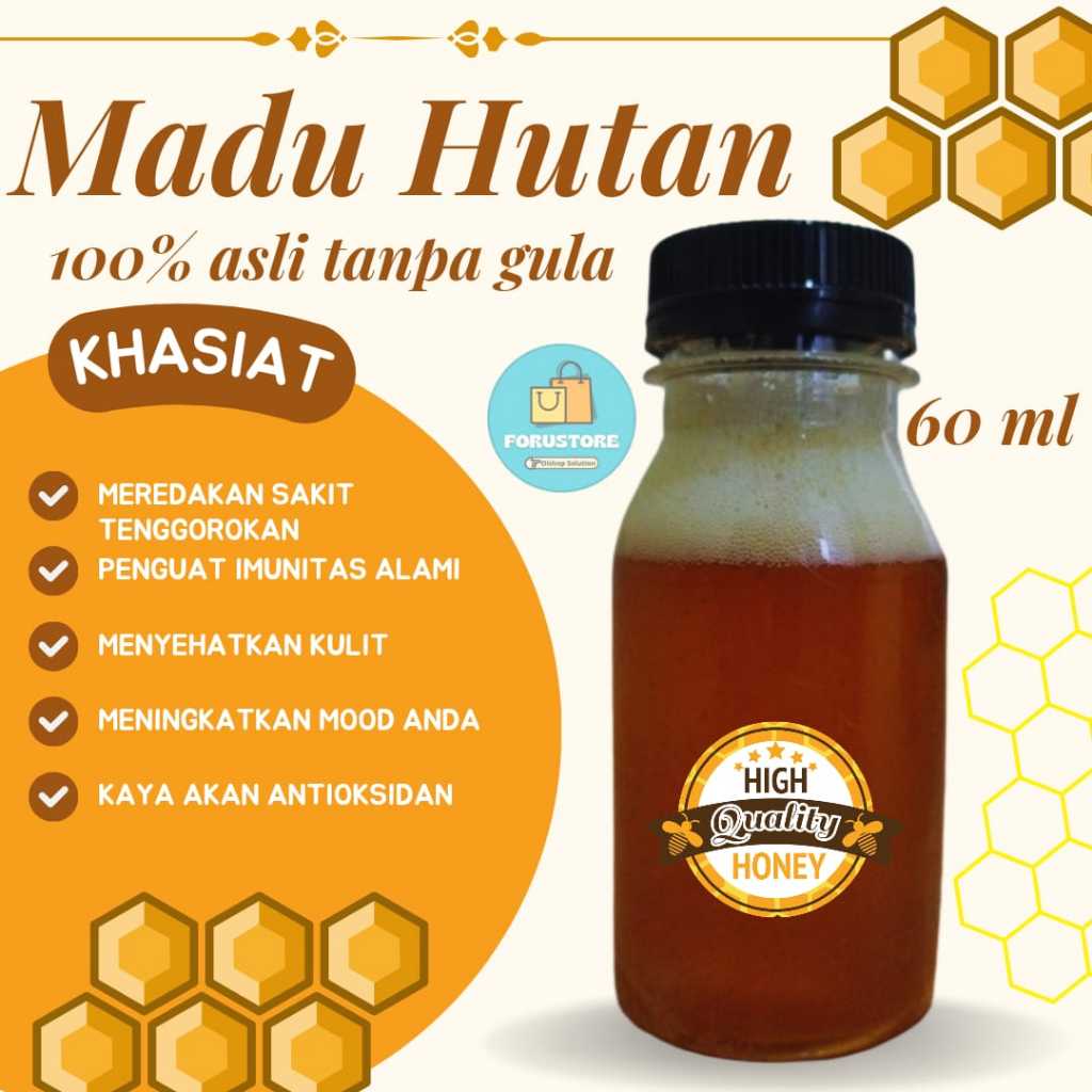 

1 botol kecil 60ml Madu Murni 100% Asli dari Sobang, Leweung Nyalindung baduy - (High Quality)