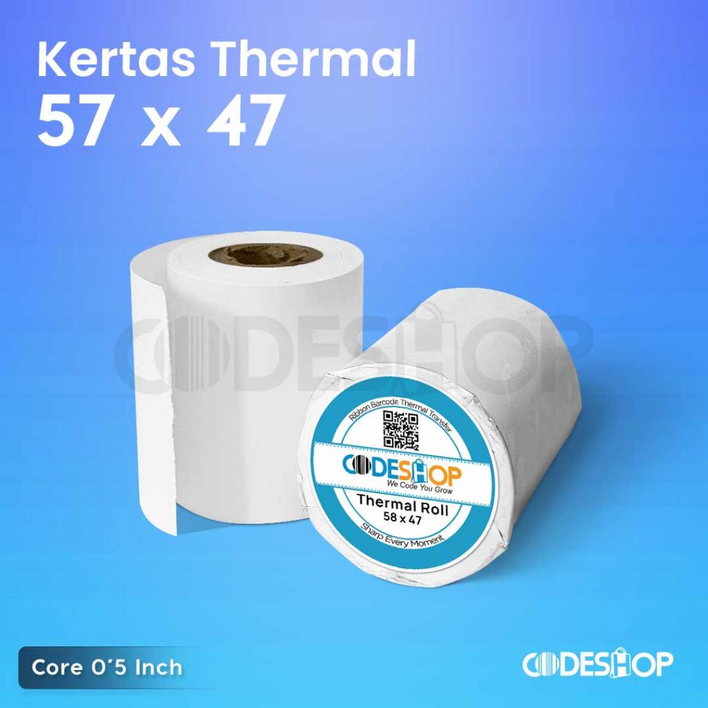 

Kertas Kasir Struk Pembayaran Thermal Codeshop 58X50 / 57X50 / 58X48