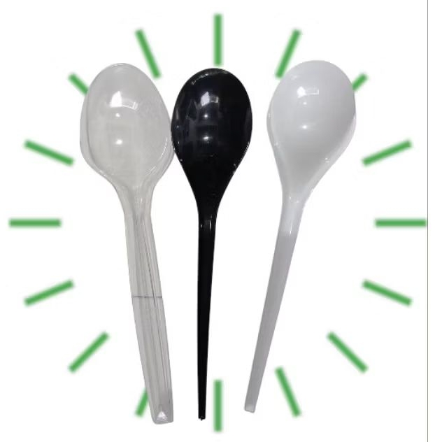 Sendok Plastik Bening & Putih isi 100