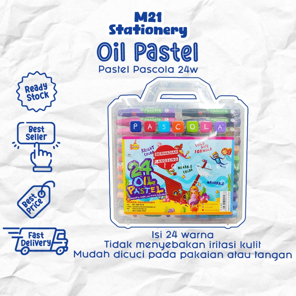 

OIL PASTEL PASCOLA 24C / 24 WARNA PEWARNA ALAT MENGGAMBAR MEWARNAI ANAK KRAYON CRAYON PASTEL NON TOXIC MURAH ALAT TULIS SEKOLAH KANTOR KULIAH KAMPUS ATK MURAH LENGKAP GROSIR KULAKAN STATIONERY / M21 STATIONERY JOGJA