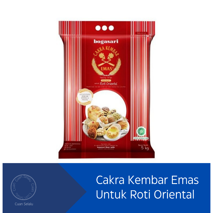

Tepung Cakra Kembar 5 KG Untuk Roti Oriental
