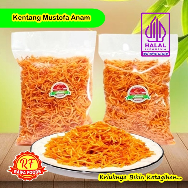 

Kentang Mustofa Anam 1kg, Keripik Goreng Kering Balado Original Pedas Manis Teri Kacang,Snack Kiloan