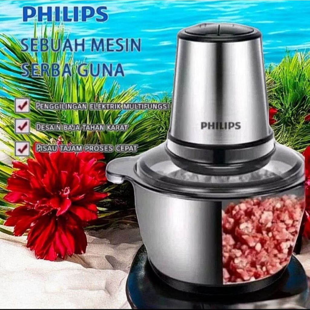 Chopper Philips Penggiling Blender Chopper Penggiling Daging 2L Meat chooper mitochiba digunakan di 